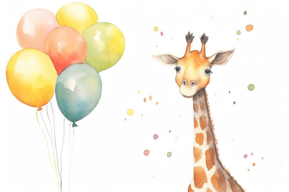 Giraffe balloon animal mammal. AI generated Image by rawpixel.