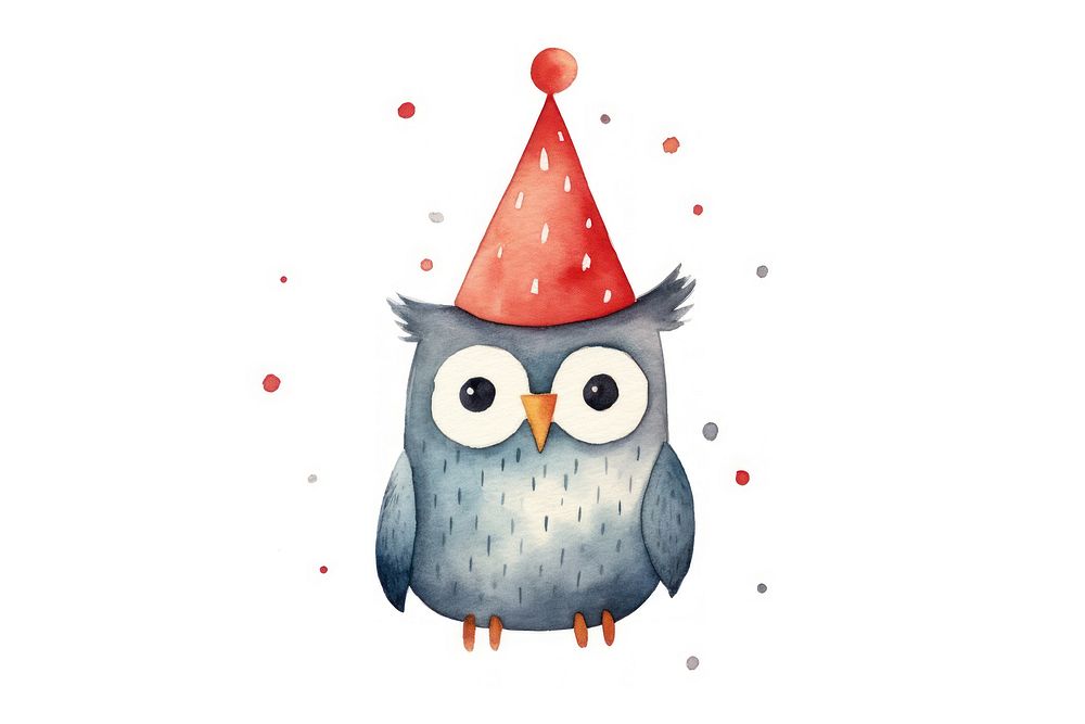 Owl drawing party hat. AI generated Image by rawpixel.
