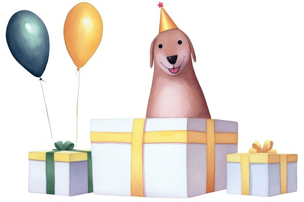 Party individual dachshund dog characters balloon representation celebration. AI generated Image by rawpixel.