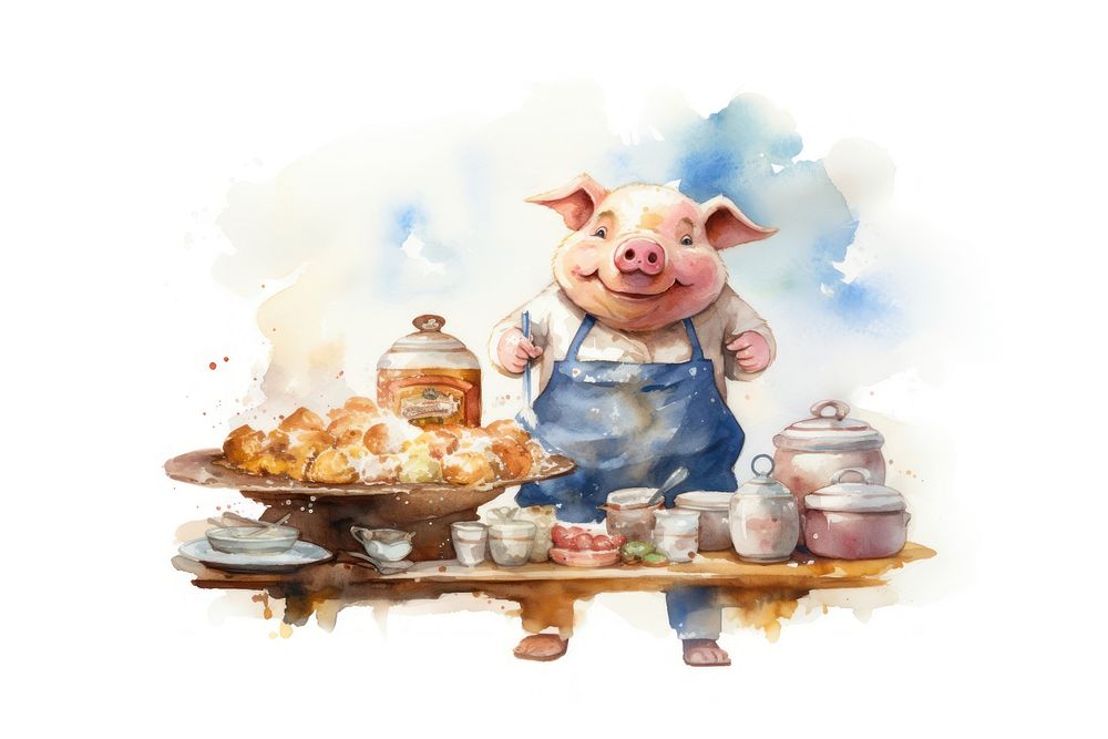 Pig selling dessert food photography freshness. AI generated Image by rawpixel.