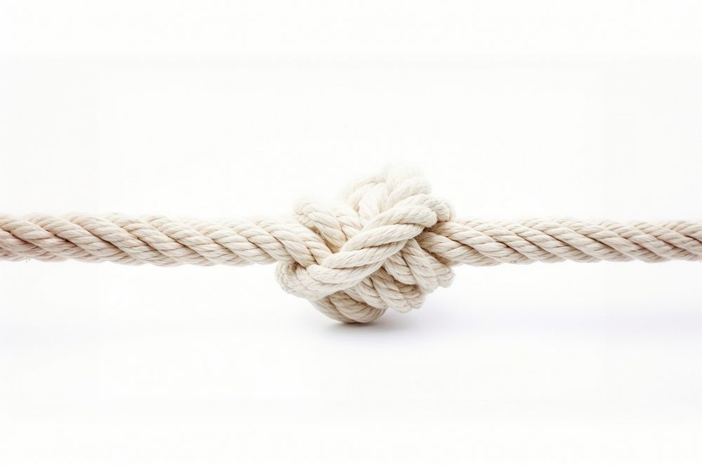 Tied knot white rope white background. AI generated Image by rawpixel.
