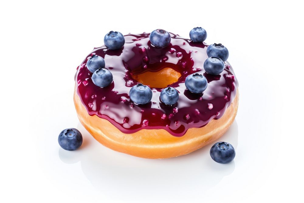 Donut blueberry dessert fruit. AI generated Image by rawpixel.