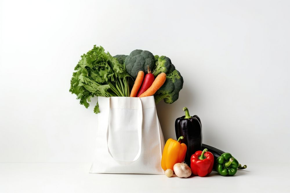 Cloth bag vegetable plant food. AI generated Image by rawpixel.