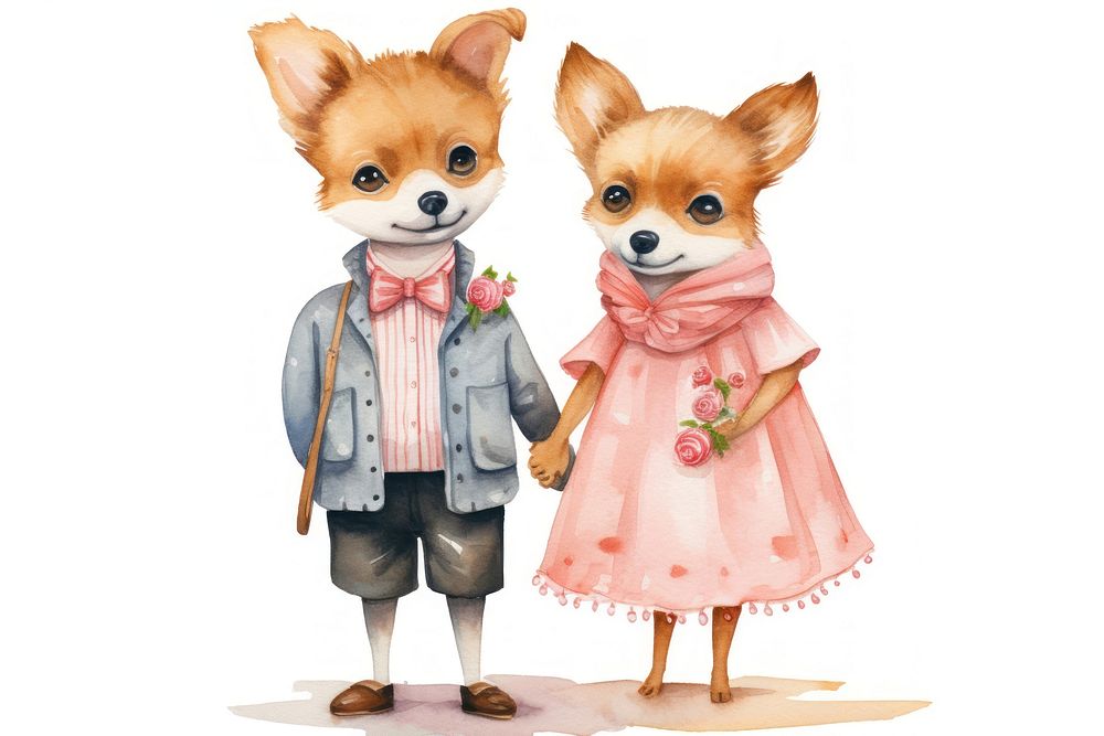 Dog couple cute representation togetherness. AI generated Image by rawpixel.