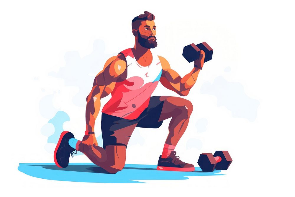 Dumbbell exercise athlete sports. AI generated Image by rawpixel.