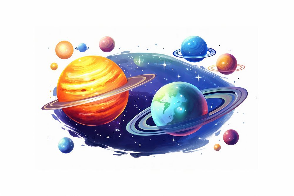 Galaxy vector cartoon astronomy universe planet. AI generated Image by rawpixel.