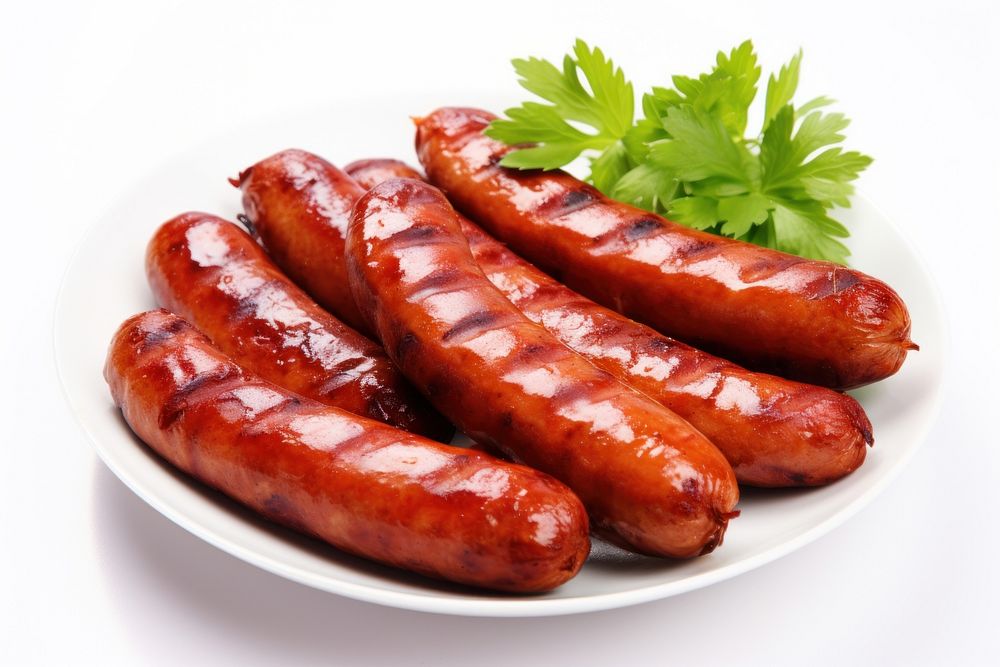Grilled sausages food invertebrate bratwurst. AI generated Image by rawpixel.