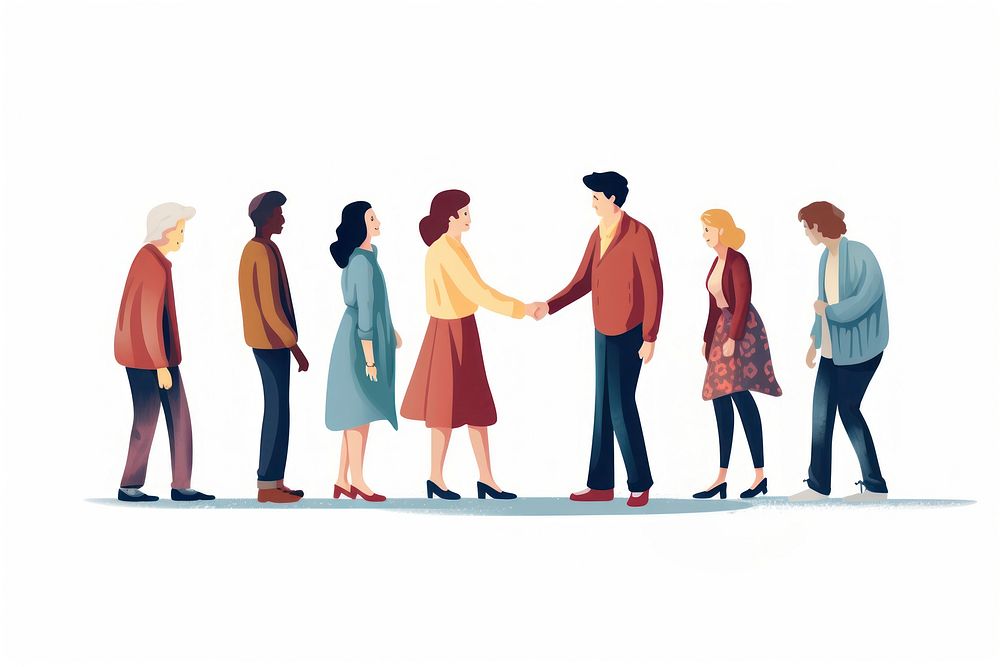 Greeting walking people adult. AI generated Image by rawpixel.