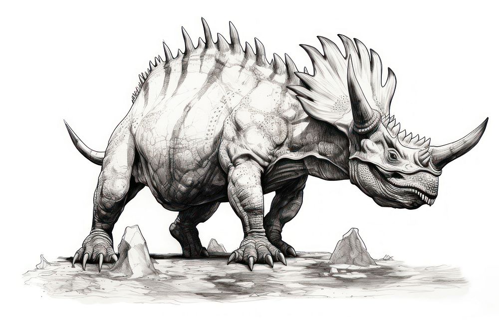 Dinosaur drawing animal mammal. AI generated Image by rawpixel.