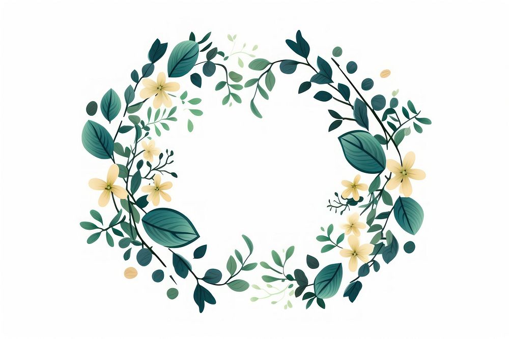 Pattern flower wreath plant. AI generated Image by rawpixel.