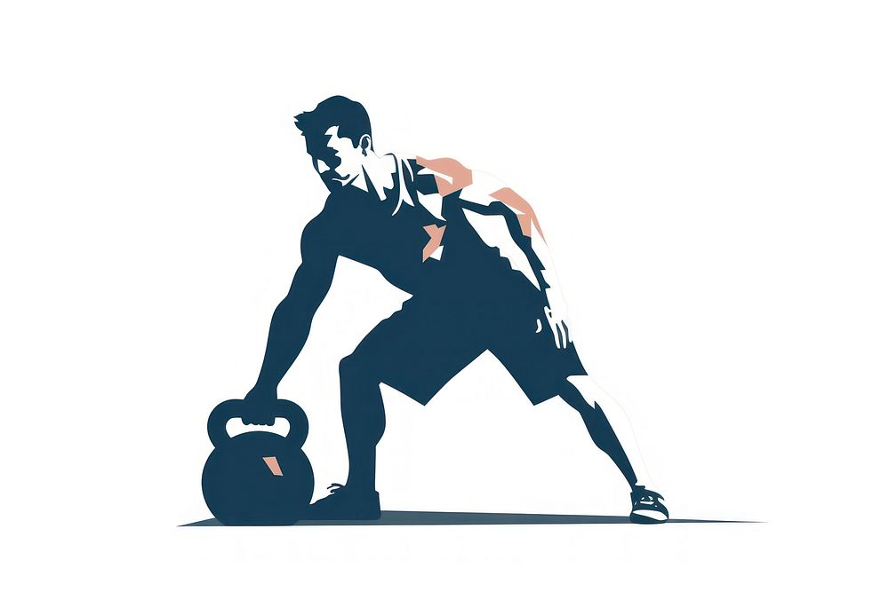 Exercising white background determination bodybuilding. AI generated Image by rawpixel.