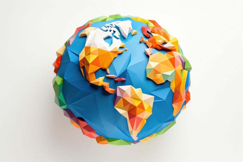 Paper art origami sphere. 