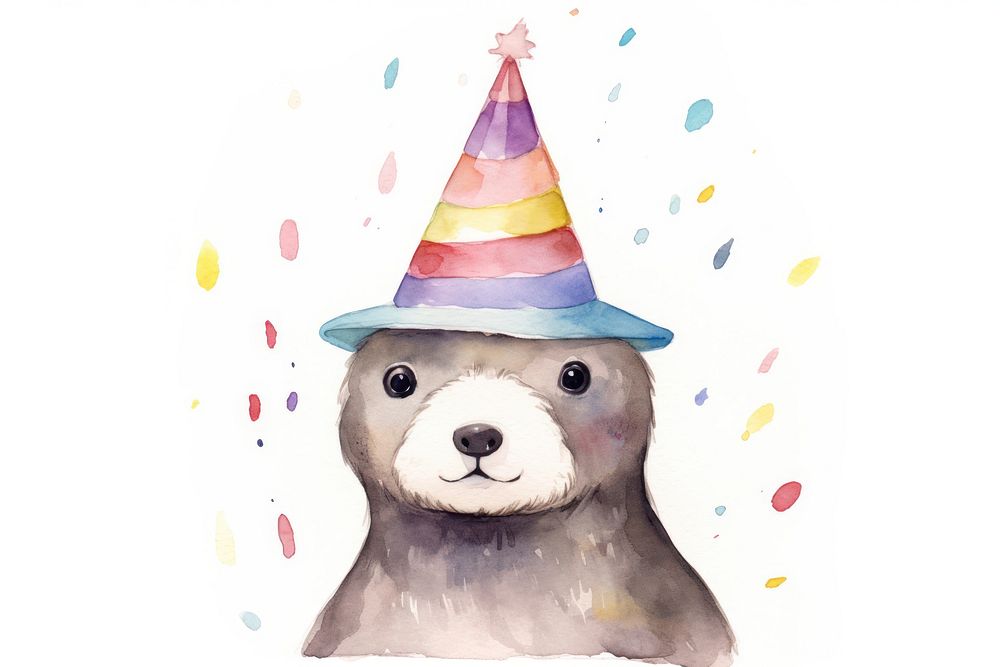 Otter party hat representation. AI generated Image by rawpixel.