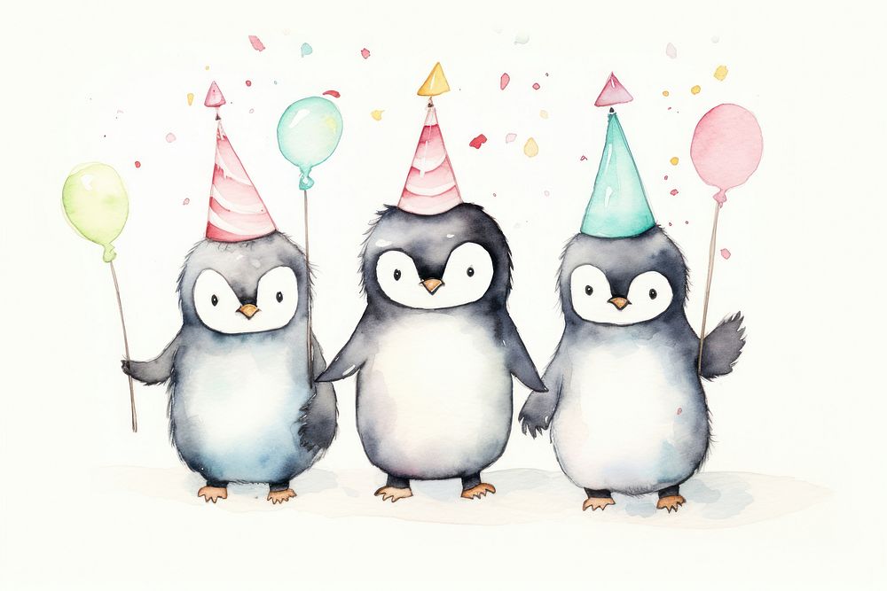 Penguin birthday party bird. AI generated Image by rawpixel.