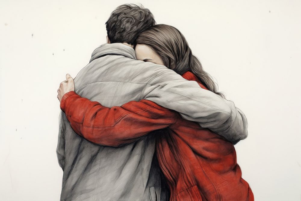 Hugging affectionate togetherness embracing. AI generated Image by rawpixel.