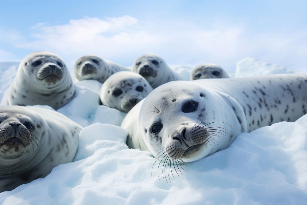 Seals wildlife animal mammal. AI generated Image by rawpixel.
