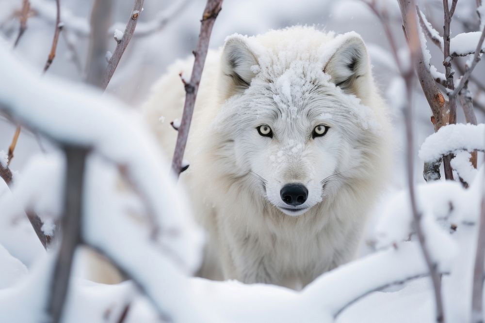 Arctic wolf wildlife animal mammal. AI generated Image by rawpixel.