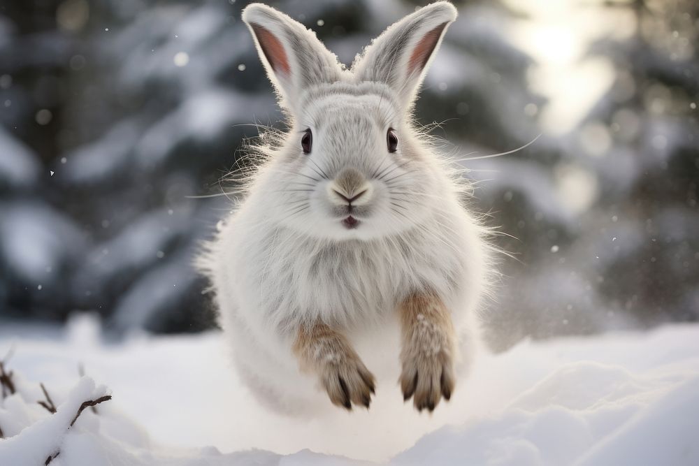 Arctic hare animal mammal rodent. AI generated Image by rawpixel.