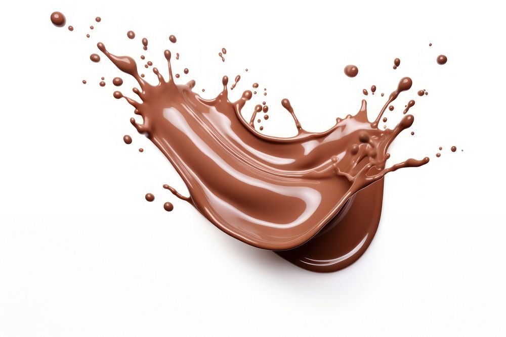 Milk chocolate splash dessert food white background. AI generated Image by rawpixel.