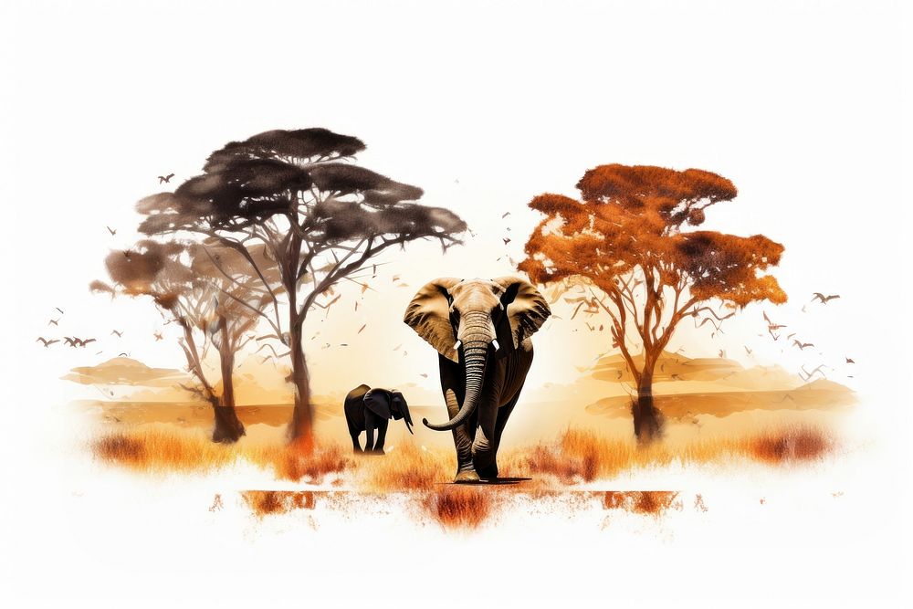 Safari wildlife elephant outdoors. AI generated Image by rawpixel.