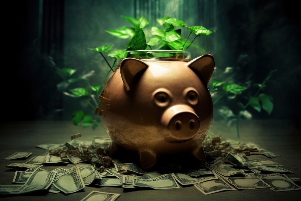 Bank savings money pig. AI generated Image by rawpixel.
