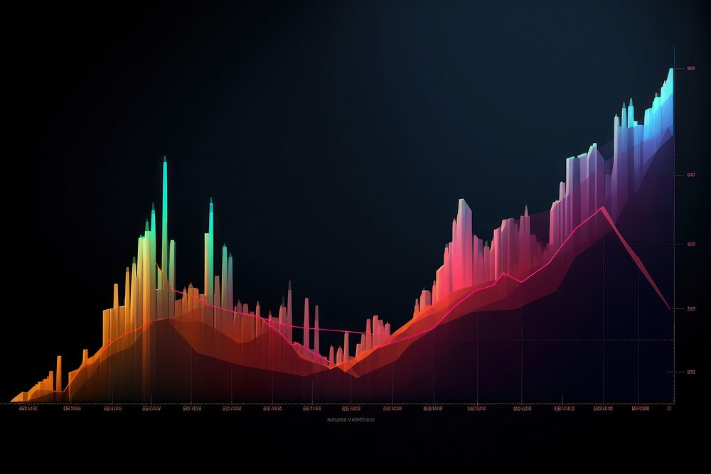 Stock investment chart graph night. AI generated Image by rawpixel.