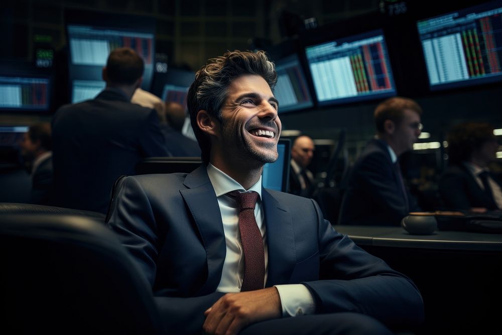 Investor smiling adult tie. AI generated Image by rawpixel.