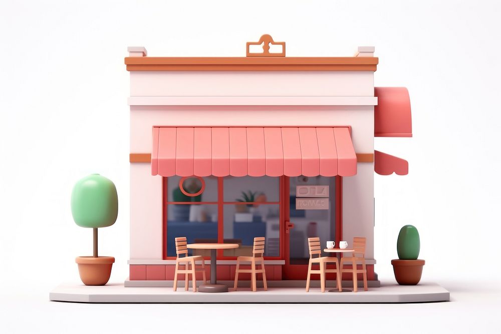 Cafe architecture restaurant building. AI generated Image by rawpixel.