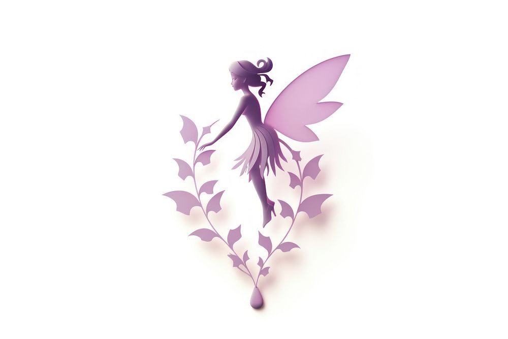 Fairy silhouette cartoon purple plant. AI generated Image by rawpixel.