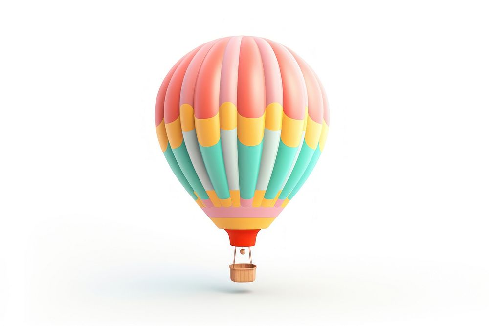 Floating hot air balloon aircraft white background transportation. AI generated Image by rawpixel.