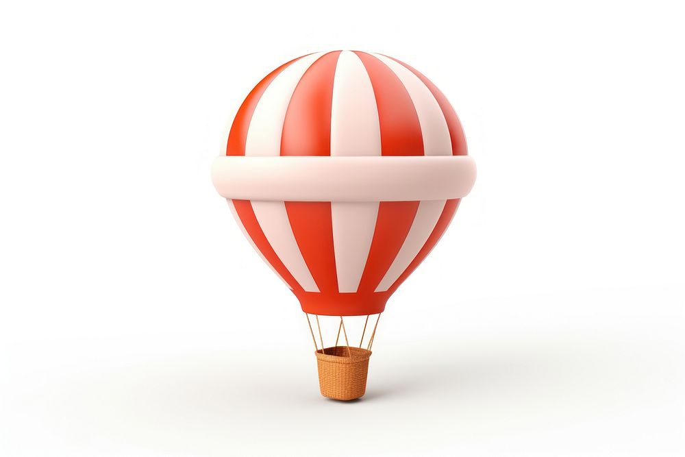 Floating hot air balloon aircraft vehicle white background. AI generated Image by rawpixel.