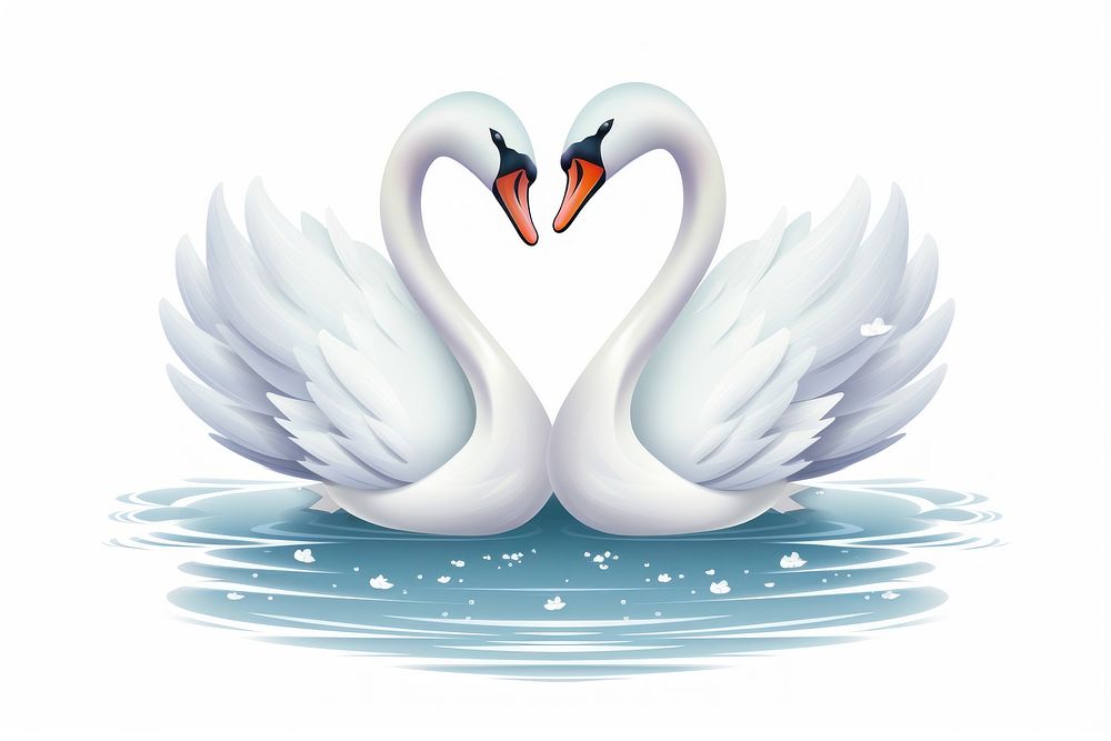 Swan animal heart white. AI generated Image by rawpixel.