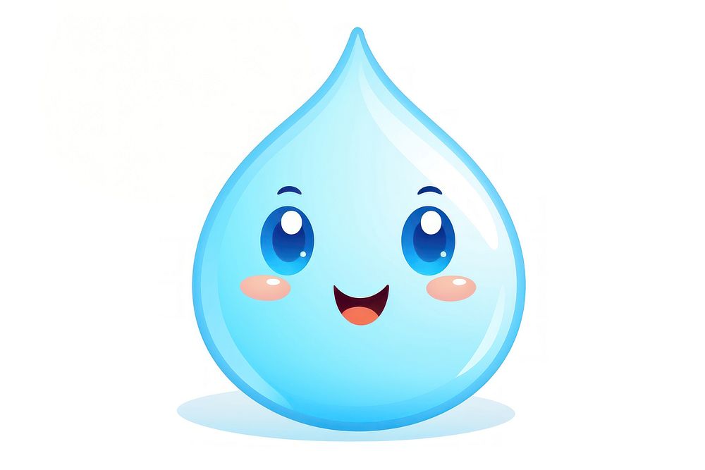 Water drop emoticon clip art cartoon. AI generated Image by rawpixel.
