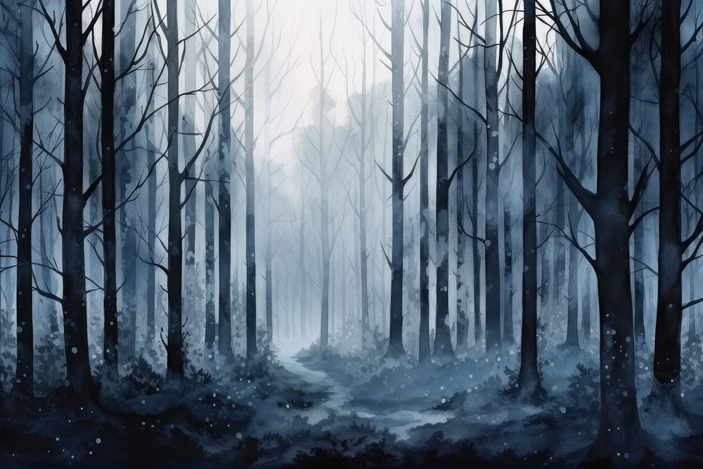 Dark forest backgrounds landscape woodland. AI generated Image by rawpixel.