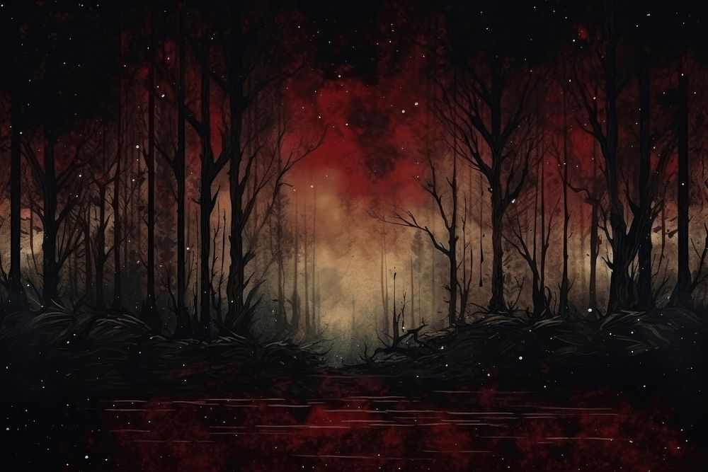 Dark forest backgrounds outdoors nature. AI generated Image by rawpixel.