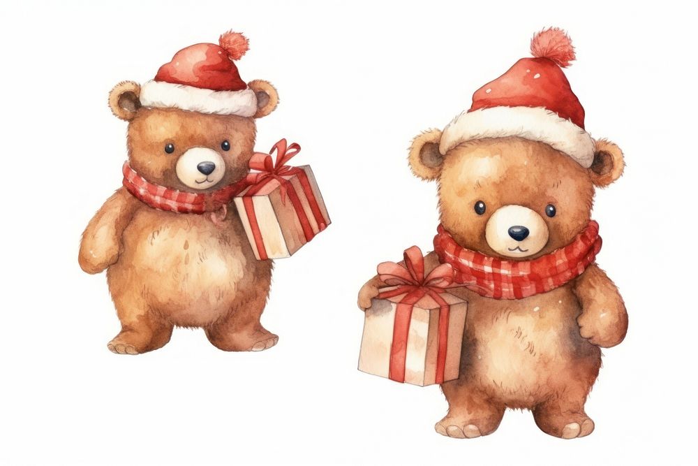 A bear christmas toy white background. AI generated Image by rawpixel.