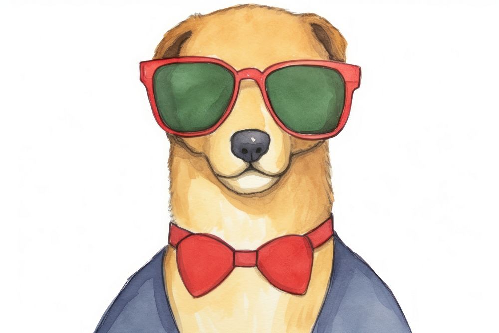 Dog wearing sunglasses mammal animal pet. AI generated Image by rawpixel.