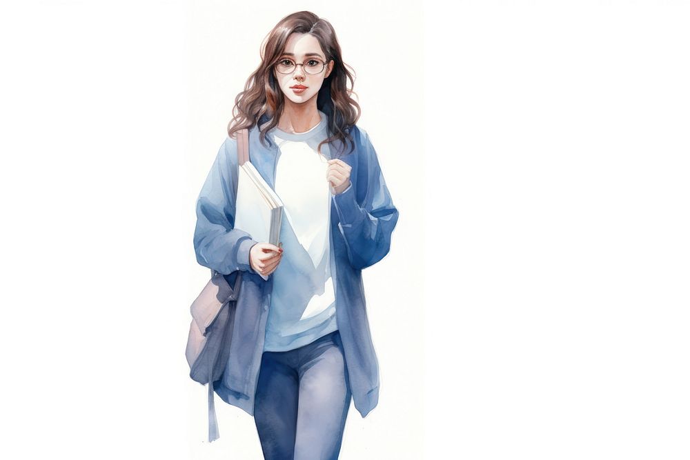 Girl university student jacket sleeve accessories. AI generated Image by rawpixel.