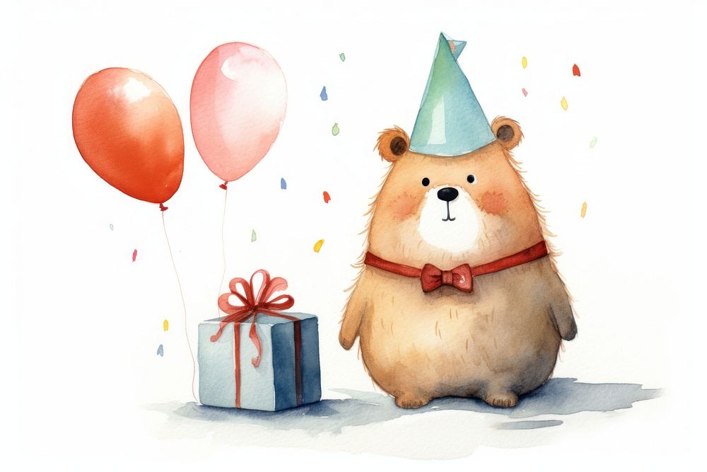 Hamster wearing a party hat birthday celebration anniversary. AI generated Image by rawpixel.
