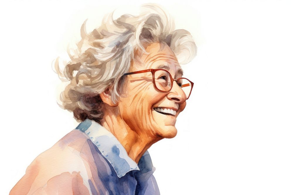 Senior woman portrait glasses adult. AI generated Image by rawpixel.
