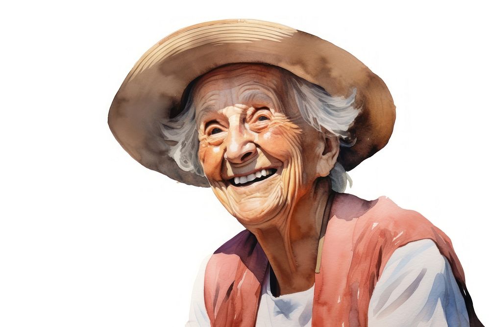 Senior woman portrait laughing adult. AI generated Image by rawpixel.