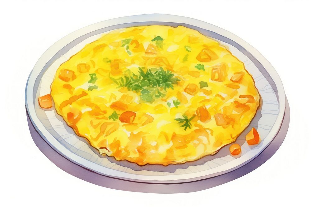 Omelette rice plate food vegetable. AI generated Image by rawpixel.