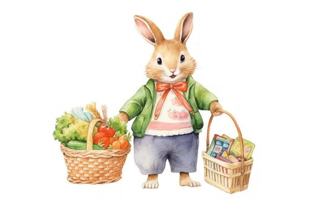 Rabbit basket mammal representation. 