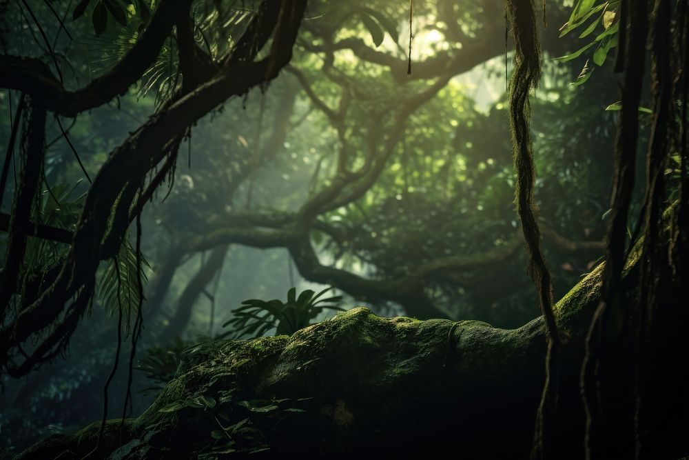Jungle tree vegetation outdoors. AI generated Image by rawpixel.