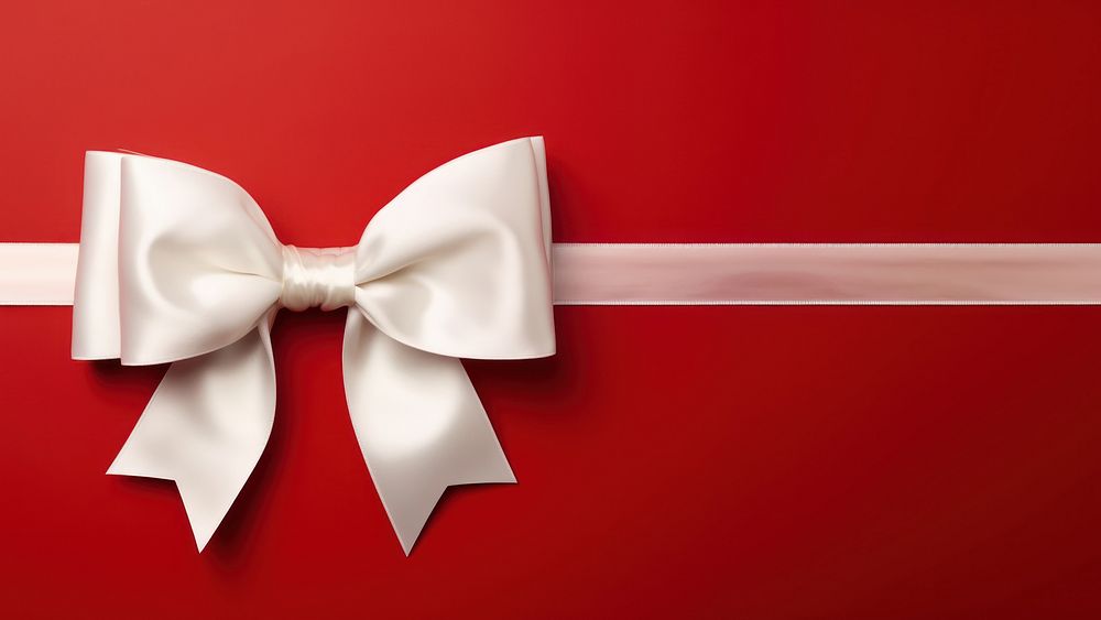 close up photo of a big white bow on gift box. 