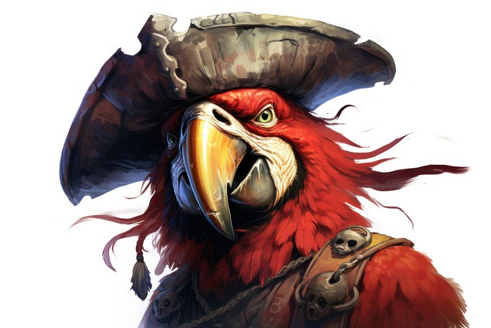 Parrot pirate animal parrot bird. AI generated Image by rawpixel.