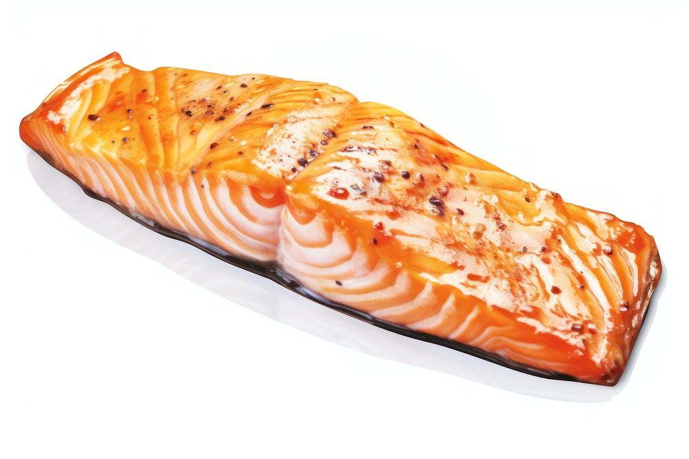 Salmon steak salmon seafood white background. AI generated Image by rawpixel.