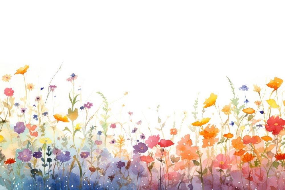 Flower fields backgrounds painting outdoors. 