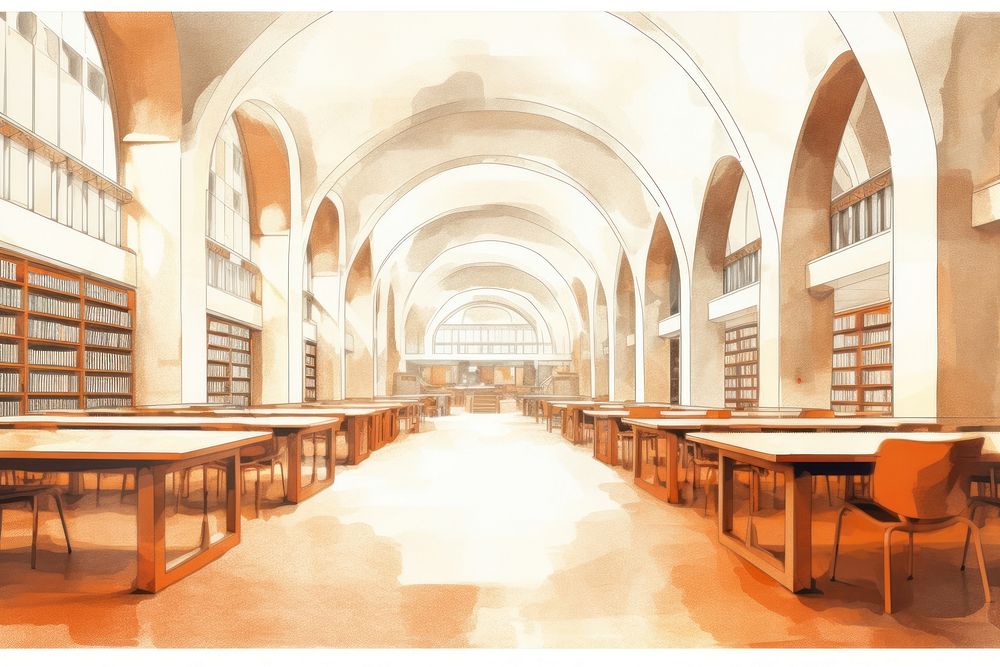 Library architecture publication university. AI generated Image by rawpixel.
