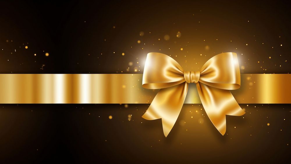 Gold backgrounds ribbon illuminated.